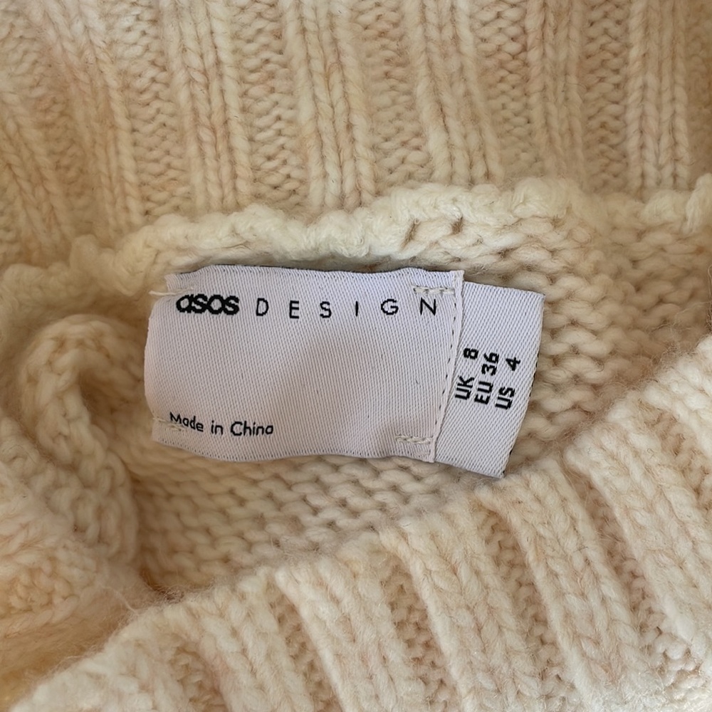 ASOS Ivory Turtleneck Mini Dress - Picture 8 of 9